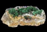 Malachite Crystal Cluster with Azurite - Morocco #128173-1